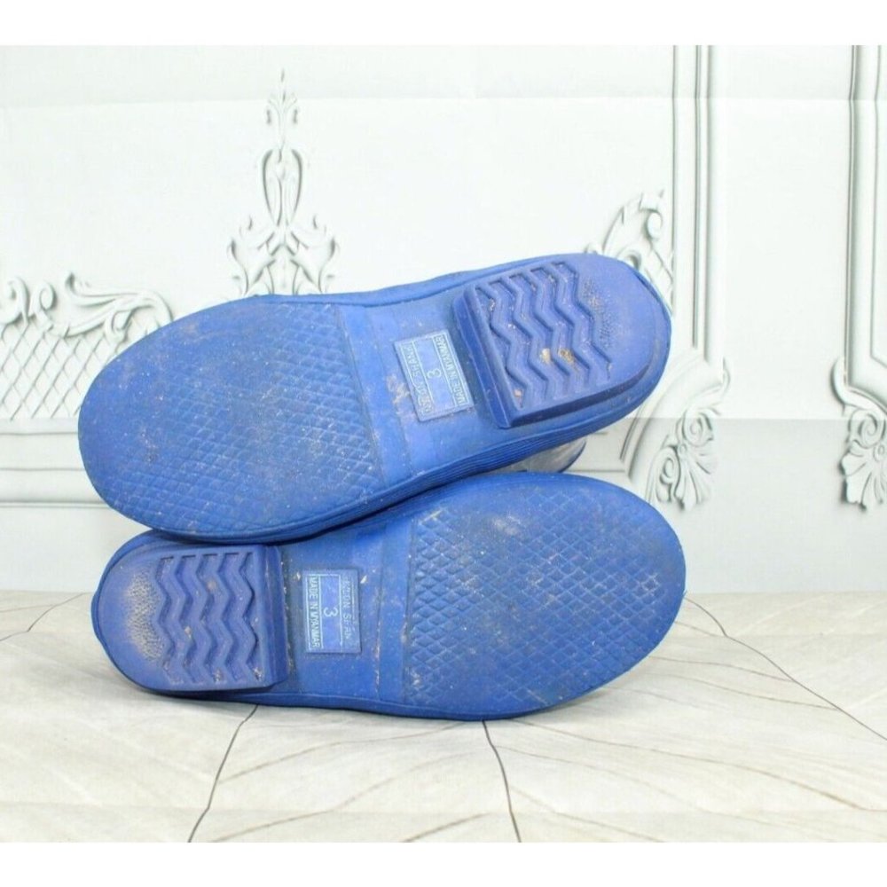 LL Bean Wellies Blue Butterfly Waterproof Rain Boots Size 3 - Picture 10 of 10